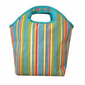 Colorful Striped Canvas Lunch Bag